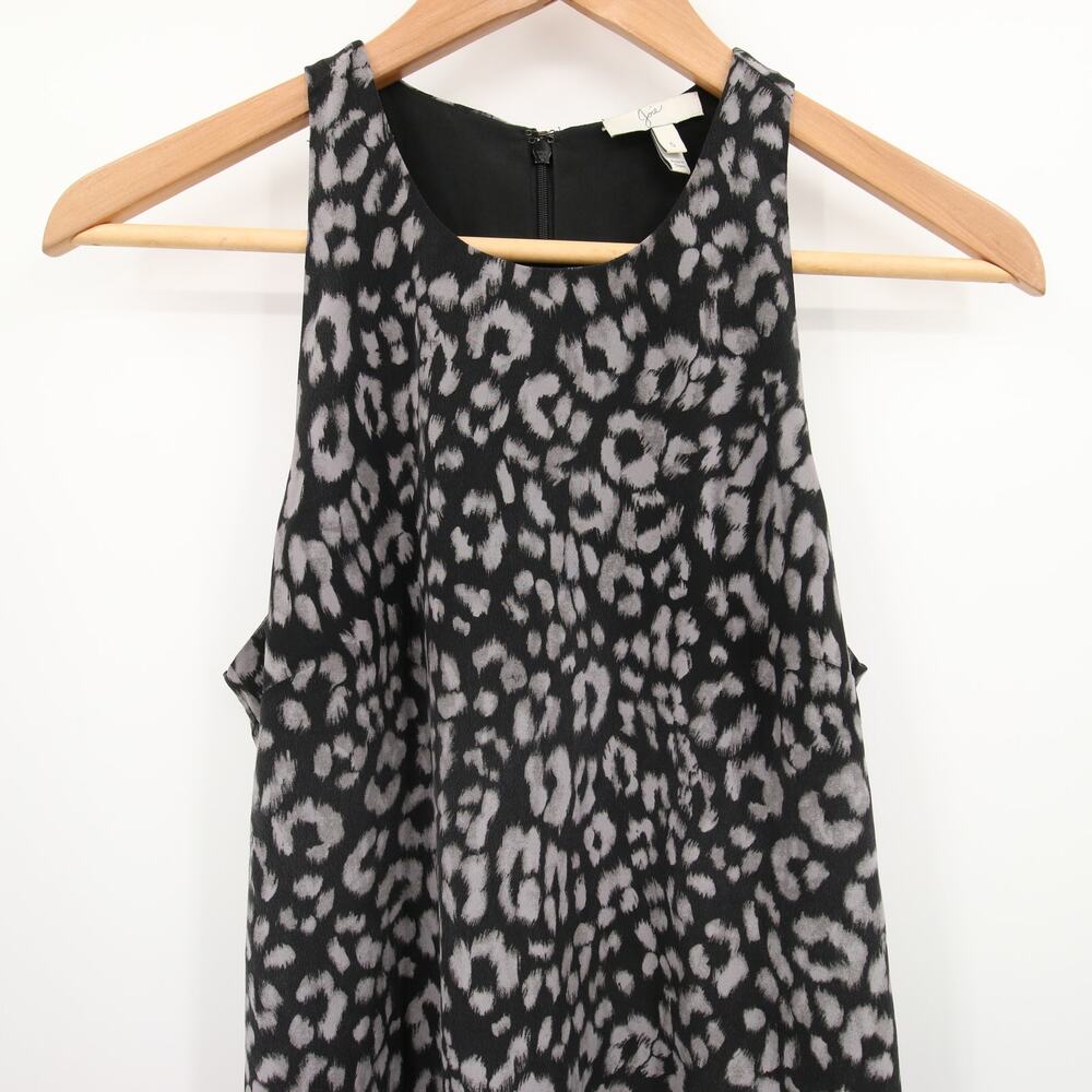 Joie Top Black Gray Leopard Print Pattern Sleevel… - image 2